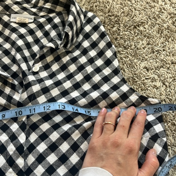 Vintage Jaclyn Smith Collared Tank Top Button Down Gingham Black and White sz 18 - Picture 10 of 11